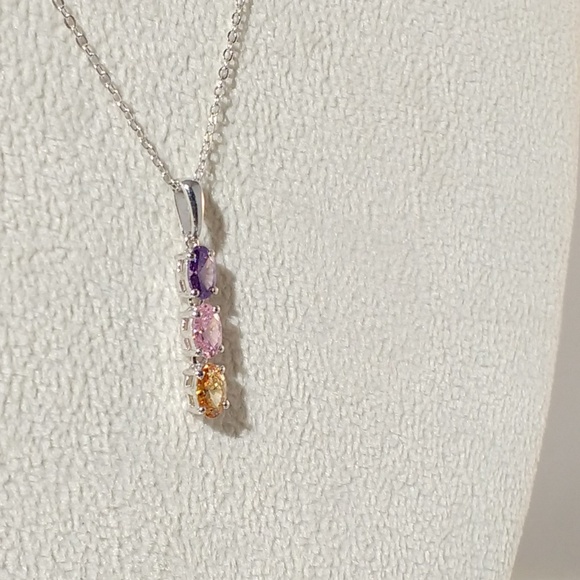 Swarovski Crystals Pendant Necklace Multi Color - Picture 1 of 8